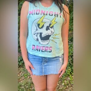 American Eagle Distressed Jean Mini Skirt SZ. 2 EUC